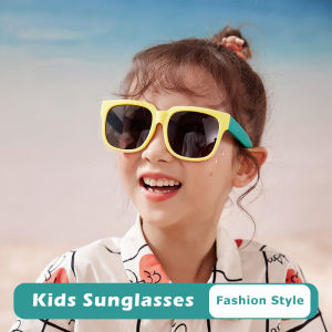 TANCO 1019 เลนส์ UV400แว่นตากันแดดพับเก็บได้สำหรับเด็กหลากสีน่ารักบล็อกกรอบแสงแดดสำหรับกลางแจ้งแว่นกันแดดกีฬาดีไซน์แบบพกพาสำหรับเด็กอายุ3-8ปี