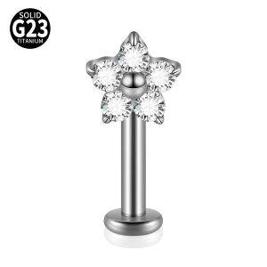 1PC G23 Titanium Marquise Zircon Vertical Post Helix Piercing Flower/Sun Earrings Cartilage Helix Stud Body Piercing Jewelry 16G