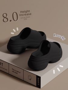 EVA Thick Bottom Flat Sandals Womens Summer Indoor Home Casual Black High Heel Slip-On Shoes Soft Bottom Comfortable Feeling