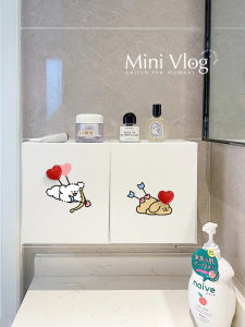 Bathroom Wall-Mounted Storage Box Creative Heart-Shaped Toilet Organizer Plastic Decorative Material for Family Storage