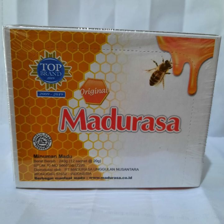 Madu rasa minuman madu original dan lime flavor. 1 box isi 12