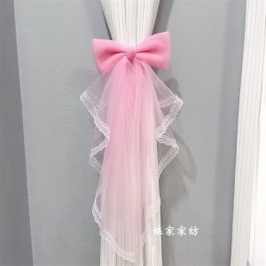 Elegant Modern Butterfly Knot Curtain Tie Band Luxury Satin Wedding Decoration Light Luxury Curtain Rope Fixed Buckle