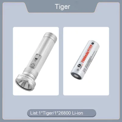 Lumintop Aluminum EDC LED Flashlight USB Type C 26800 Li-ion Battery Rechargeable Lamp 458 Meters Throw Distance Waterproof IPX8 Outdoor Camping Lantern 4000 Lumen Dual Switch Hiking Lighting Tiger