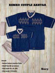 Kemko Couple akhtar - KOKO COUPLE AYAH DAN ANAK LAKI-LAKI 1-15 TAHUN BAHAN TOYOBO PLATINUM TERBARU
