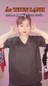 Áo Thun Nữ Cổ Tim Tay Ngắn Chất thun Cotton mềm mịn mát Co giãn tốt Có Bigsize tới 100KG