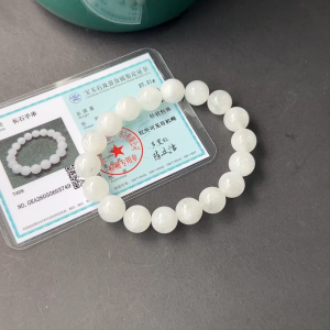 TIMESWIND Authentic White Moonlight Stone Natural Labradorite Round Beaded Women Crystal Bracelet for Gift with Certificate