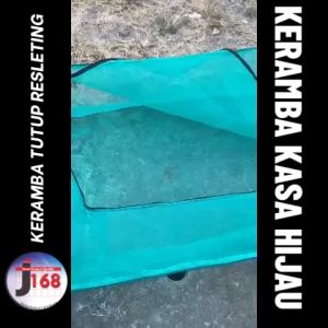 TERLARIS Keramba Ikan Premium Jaring Kasa Hijau Tutup Resleting Ukuran 300x100x50