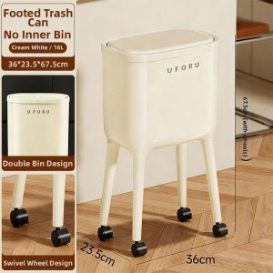 MEYGOROOM | Moveable High-Aesthetics Large Capacity Lidded Tall Kitchen Trash Can