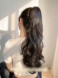 55CM Long Curly Wig Hairpiece Wig Natural Women Hair Wig Claw Clip Ponytail Hair For Women For Kids