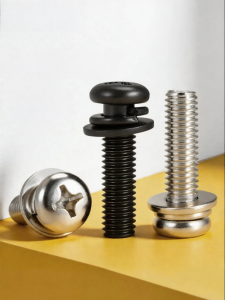 BAIRUITE | Pan Head Cross Recessed Spring Washer Screws Nickel Plated Carbon Steel