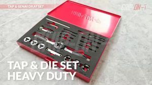 Grip-On Tap & Die Set Heavy Duty Tap dan Senai Drat Set Bentuk Ulang Derat Luar dan Dalam / Tap and Die Set
