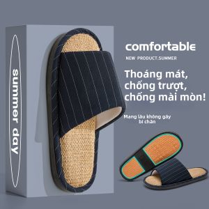 RUNROU | Silent Odor-Resistant Flax Slippers