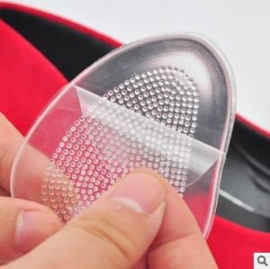 Thickened Silicone Gel Heel Pad Transparent Adhesive Half Size Shoe Insole Anti-slip Massage High Heels Forefoot Cushion