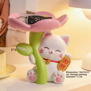 Lucky Cat Ornament QR Code Money Collecting Decor