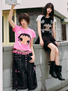 MEDM | Cute Slim Fit Raglan Sleeve Round Neck Short Sleeve T-Shirt