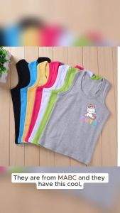 3 Pcs Cotton Colorful Sleeveless Sando for Kids Girls tops  Blouse Baby Girls Stretchable Assorted for 1-3 old