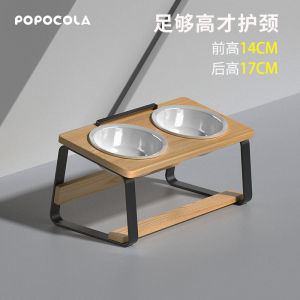 Ceramic Cat Bowl Dog Food Tray Pet Cat Food High Legged Anti-Flip Dog Bowl Feeding Stand Heightened Platform Universal Pet Supplies