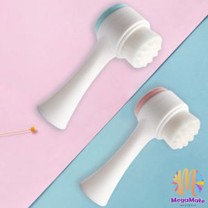 MegaMate แปรงทำความสะอาดหน้า 2 ด้าน ที่ขัดหน้า ลดสิวเสี้ยน ทำความสะอาดผิวหน้า พกพาสะดวก Face brush