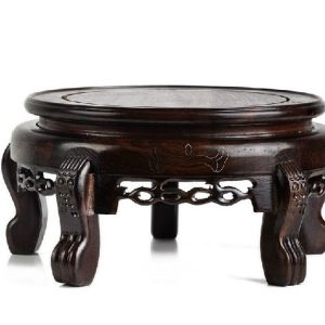 Large Dark Rosewood Carved Display Base