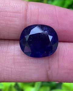 ไพลิน (Blue Sapphire) 9.57 กะรัต (Cts.) พลอยแท้ อัญมณีมงคลประจําวันเกิด เครื่องประดับพลอย