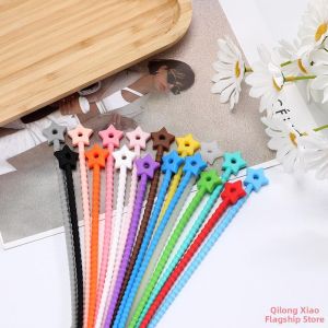 DIY Handmade Storage Hanger Strap Silicone Star-Shaped Monochrome Cable Tie