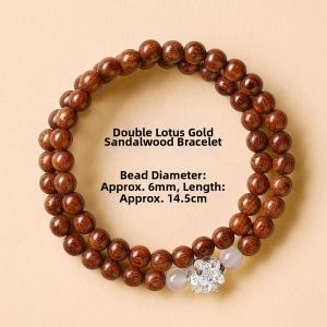 QINGXIANGTAI | Natural Green Sandalwood Womens Bracelet Tibetan Accessories Silver Lotus Design