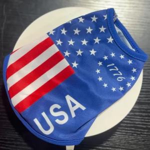 3Pcs 4th of July Pet Outfit Breathable Mesh Dog Vest American Flag T-shirt Summer Puppy Clothes Independence Day Party Costume
