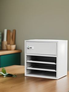 White Steel Mini Office Desk File Drawer Storage Box Password Lock Cabinet Replacement for Disk Small Business Supplies