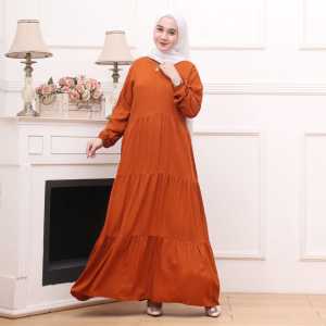 Gamis Susun 3 Rempel Modern Termura Gamis Rayon Gamis CANDA Terbaru Long Dress Wanita Remaja Kekinian