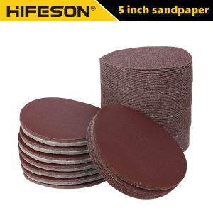 HIFESON round sandpaper Paste sandpaper sandpaper round sandpaper with felt back 5 inches20pcs/50pcs/100pcs