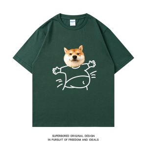 MENGMIANQISHI | Funny Dachshund T-Shirt Cotton Loose Round Neck Summer