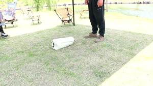 Outdoor Portable Folding Moon Chair Park Camping Fishing Rocking Chair Heightened Steel  Massage Armchair Storage