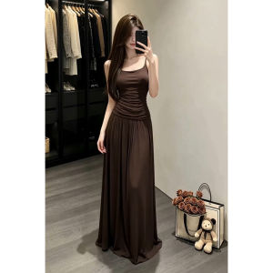 NIUVIES | Vintage Retro Mahogany Strappy Summer New Dress