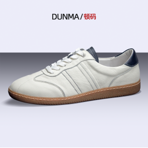 Breathable Leather Casual Shoes for Men Summer New Style Dequn Sneakers Versatile Flat Heel round Toe Daily Wear Comfortable