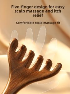 NIANXU | Natural Sandalwood Head Massager and Lymphatic Scalp Gua Sha Tool