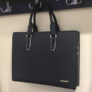 Business Mens Handbag Leather Satchel Shoulder Bag Briefcase Crossbody Purse with Zipper Large Capacity for 14 Inch Laptop