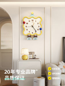 Meisda Silent Kitchen Clock Simple Modern Wall Hanging Clock Creative Home Use Living Room Rectangle Wood Shell Battery Powered