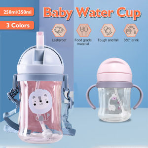 350/600ml Baby Water Drinking Cup with Rope Style Free BPA-free Leakproof Sippy Cup Kids Straw Cup Training Water Bottle