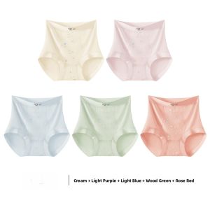 MiiOW | High Waist Modal Lace Briefs Womens Underwear Breathable Skin-Friendly Hip-Lifting Triangle Panties Antibacterial Comfortable