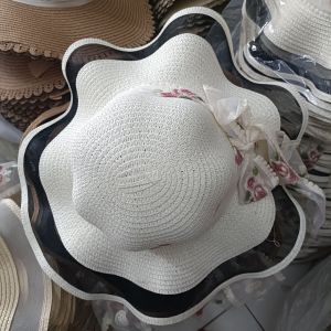 Topi Pantai wanita lebar Bunga Summerhat Topi Pantai Import Berkualitas Topi Pelindung Matahari