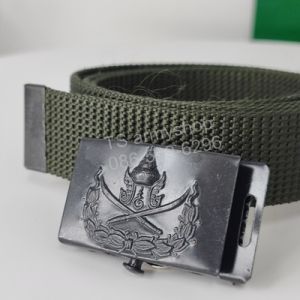 หัวเข็มขัด รด นักศึกษาวิชาทหาร สีเหลืองทองพร้อมสายเข็มขัดสีเขียวหางสีทอง [สินค้าพร้อมส่ง]