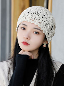 Mũ Thêu Thủ Công Mùa Hè Cho Nữ Mũ Thêu Rỗng Mũ Che Tóc Trắng Cho Họa Sĩ Mũ Tròn Bằng Cotton Mũ Thời Trang Thanh Lịch Cho Nữ