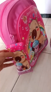 Tas ransel anak TK/SD kls 1-3/Tas sekolah motif karakter kartun Capy bara terbaru terlaris trending masa kekinian  virall/Tas SD/tas TK/Tas FAUD/tas motif karakter/Tas ransel anak sekolah laki-laki perempuan terlaris Bisa COD