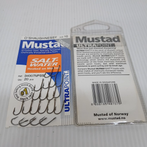 Mustad Size #10 Stainless Steel O Shaughnessy Fishing Hook 34007NPSS