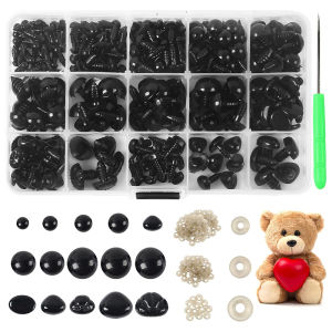 566PCS Safety Eyes and Noses Stuffed Crochet Eyes with Washers Craft Doll Eyes and Nose for Teddy Bear Crochet Toy Jewelry DIY