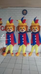 Kostum Maskot Badut Singa Sirkus Corak Setelan Dewasa Lucu