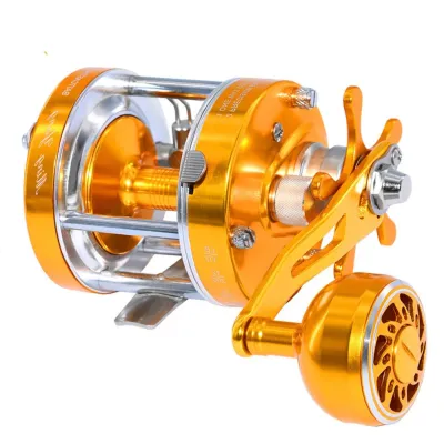 Full Metal Trolling Drum Fishing Reels Double Brake System 2+1BB Jigging Sea Boat Carp Fishing Baitcasting Wheel Grip Saltwater