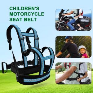 Universal Motorcycle Safety Belt For Kids: Breathable Shoulder Straps & Reflective Design