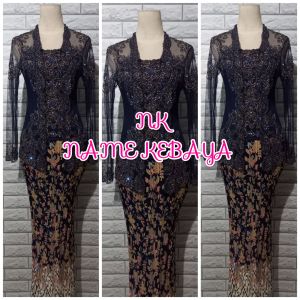 set kebaya pesta wisuda kutubaru baby blue + rok prisket