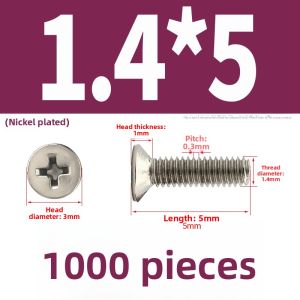 BAIRUITE | Black Countersunk Screws Eyeglass Flat Head Small Screws Notebook Nickel Plated Screws M2 M3 M4 M5 M6